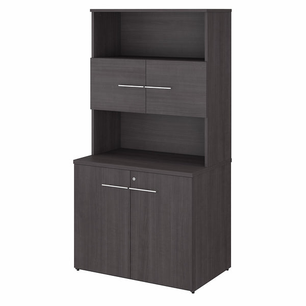 Bush Business Furniture Office 500 36W Tall Storage Cabinet with Doors and Shelves | Storm Gray