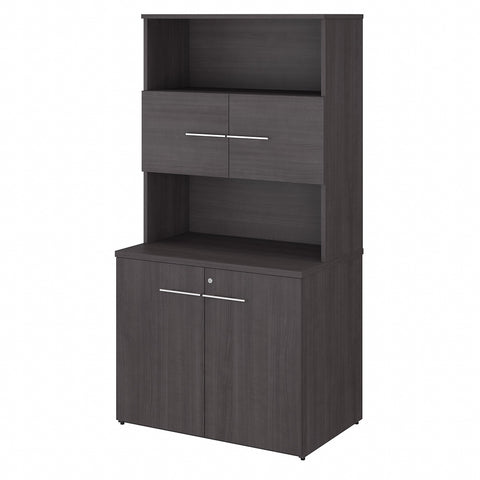 Bush Business Furniture Office 500 36W Tall Storage Cabinet with Doors and Shelves | Storm Gray