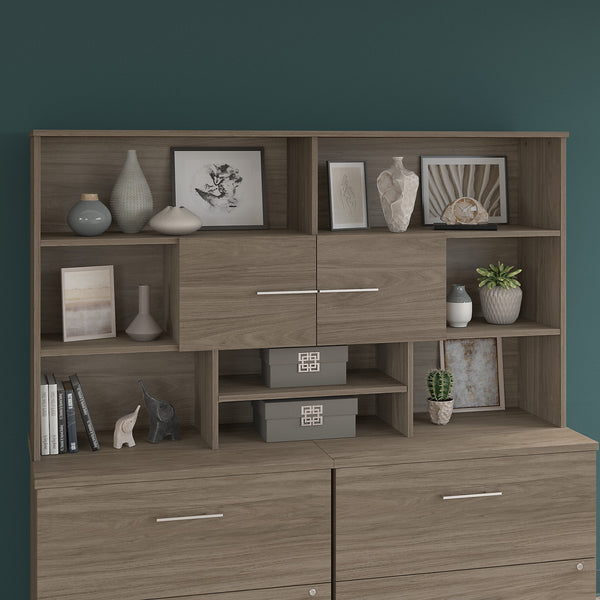 Bush Business Furniture Office 500 72W Desk Hutch | Modern Hickory