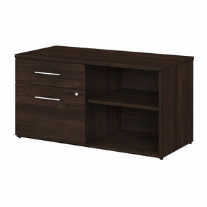 Bush Business Furniture Office 500 Low Storage Cabinet with Drawers and Shelves | Black Walnut