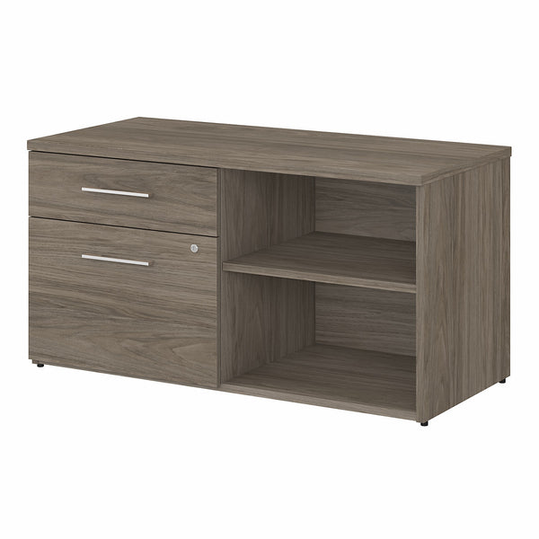 Bush Business Furniture Office 500 Low Storage Cabinet with Drawers and Shelves | Modern Hickory