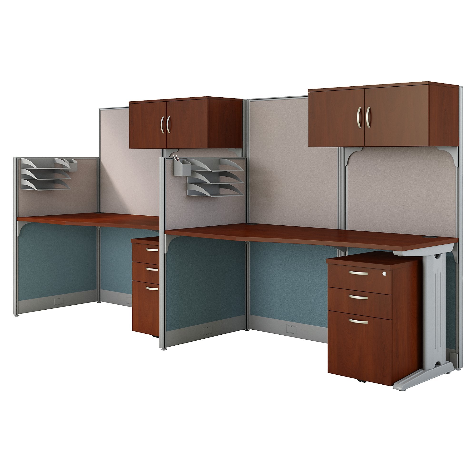 Bush Business Furniture Office in an Hour 2 Person Cubicle Workstations | Hansen Cherry