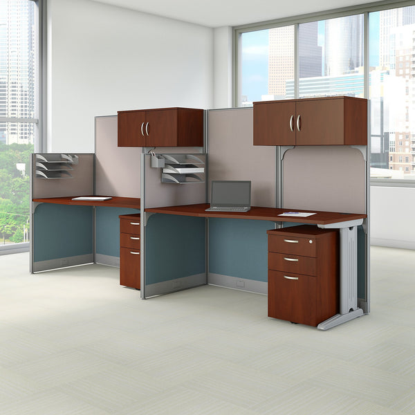 Bush Business Furniture Office in an Hour 2 Person Cubicle Workstations | Hansen Cherry