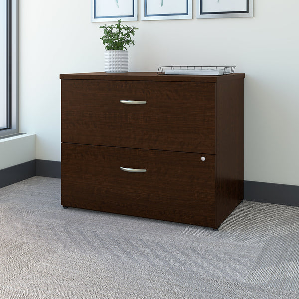 Bush Business Furniture Office in an Hour Lateral File Cabinet | Mocha Cherry