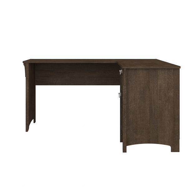 Bush Furniture Salinas 60W L Shaped Desk with Storage | Ash Brown