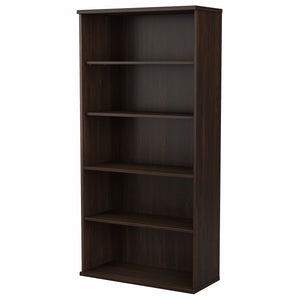 Bush Business Furniture Studio C Tall 5 Shelf Bookcase | Black Walnut