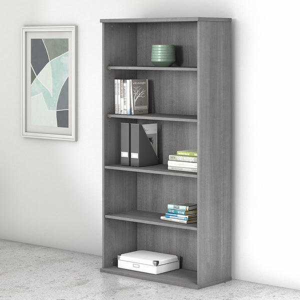 Bush Business Furniture Studio C 5 Shelf Bookcase | Platinum Gray