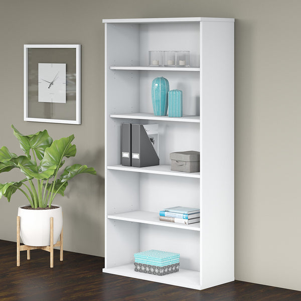 Bush Business Furniture Studio C 5 Shelf Bookcase | White