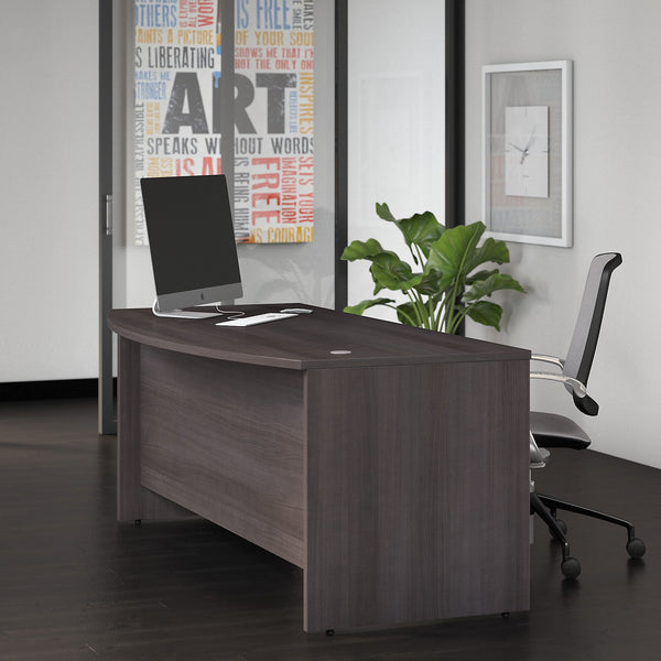 Bush Business Furniture Studio C 72W x 36D Bow Front Desk | Storm Gray