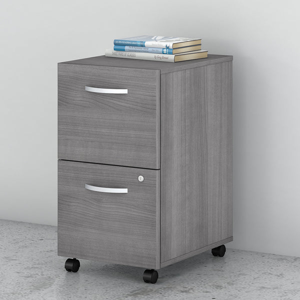 Bush Business Furniture Studio C 2 Drawer Mobile File Cabinet | Platinum Gray