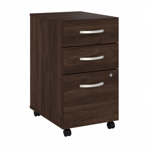 Bush Business Furniture Studio C 3 Drawer Mobile File Cabinet | Black Walnut