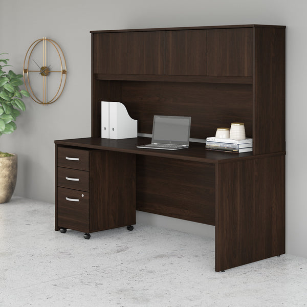 Bush Business Furniture Studio C 3 Drawer Mobile File Cabinet | Black Walnut