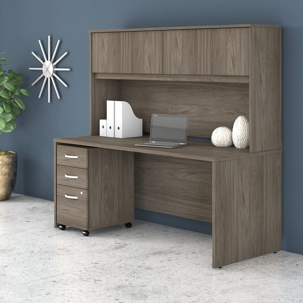 Bush Business Furniture Studio C 3 Drawer Mobile File Cabinet | Modern Hickory