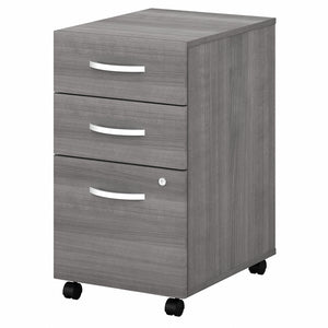 Bush Business Furniture Studio C 3 Drawer Mobile File Cabinet | Platinum Gray