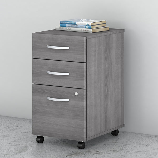 Bush Business Furniture Studio C 3 Drawer Mobile File Cabinet | Platinum Gray