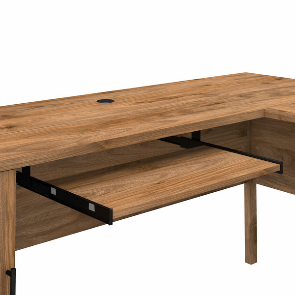 Bush Furniture Somerset 72W L Shaped Desk with Hutch | Fresh Walnut