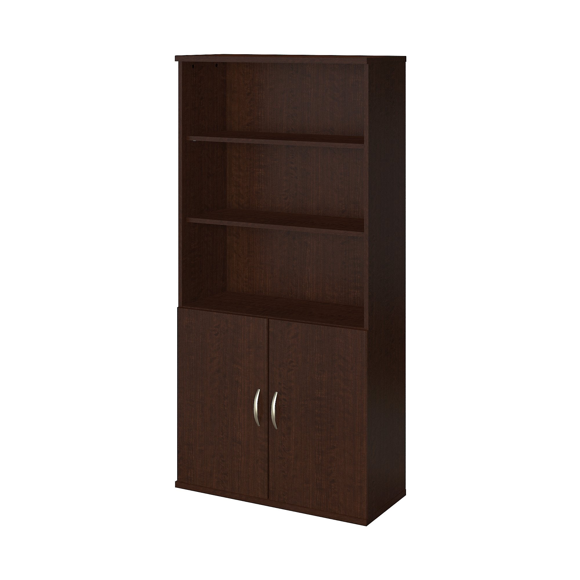 Bush Business Furniture Series C Elite 36W 5 Shelf Bookcase with Doors | Mocha Cherry