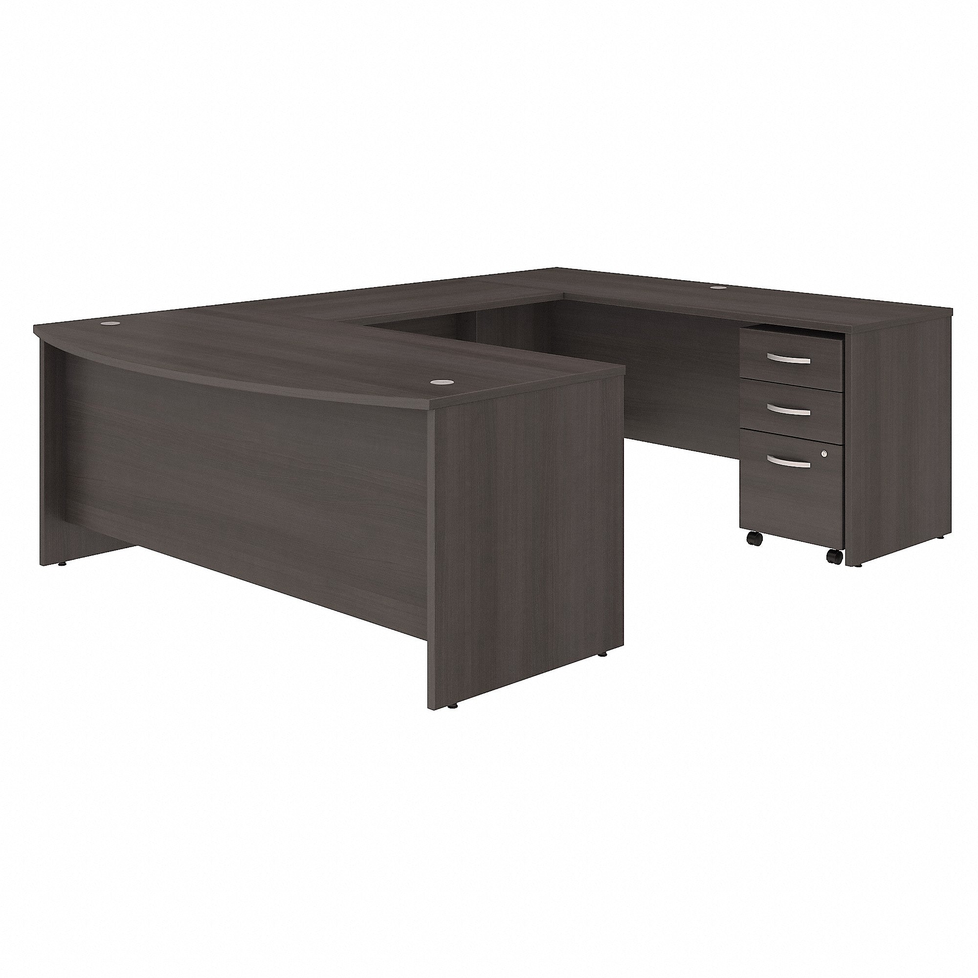 Bush Business Furniture Studio C 72W x 36D U Shaped Desk with Mobile File Cabinet | Storm Gray