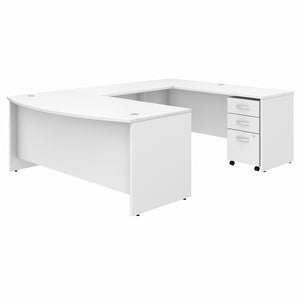 Bush Business Furniture Studio C 72W x 36D U Shaped Desk with Mobile File Cabinet | White