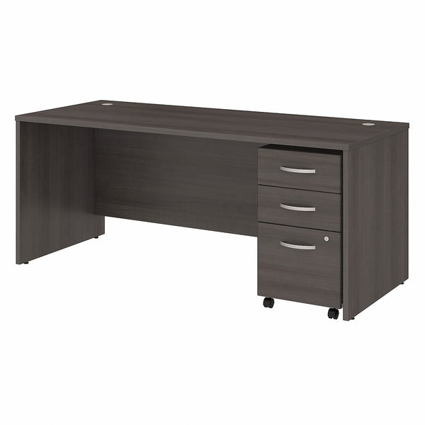 Bush Business Furniture Studio C 72W x 30D Office Desk with Mobile File Cabinet | Storm Gray