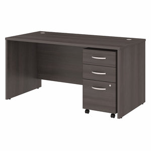 Bush Business Furniture Studio C 60W x 30D Office Desk with Mobile File Cabinet | Storm Gray