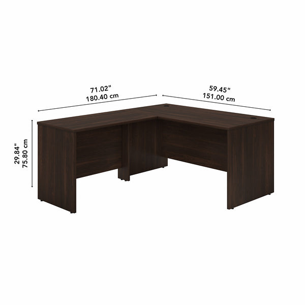 Bush Business Furniture Studio C 60W x 30D L Shaped Desk with 42W Return | Black Walnut/Black Walnut