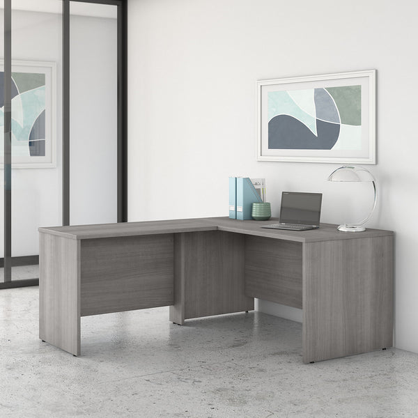 Bush Business Furniture Studio C 60W x 30D L Shaped Desk with 42W Return | Platinum Gray