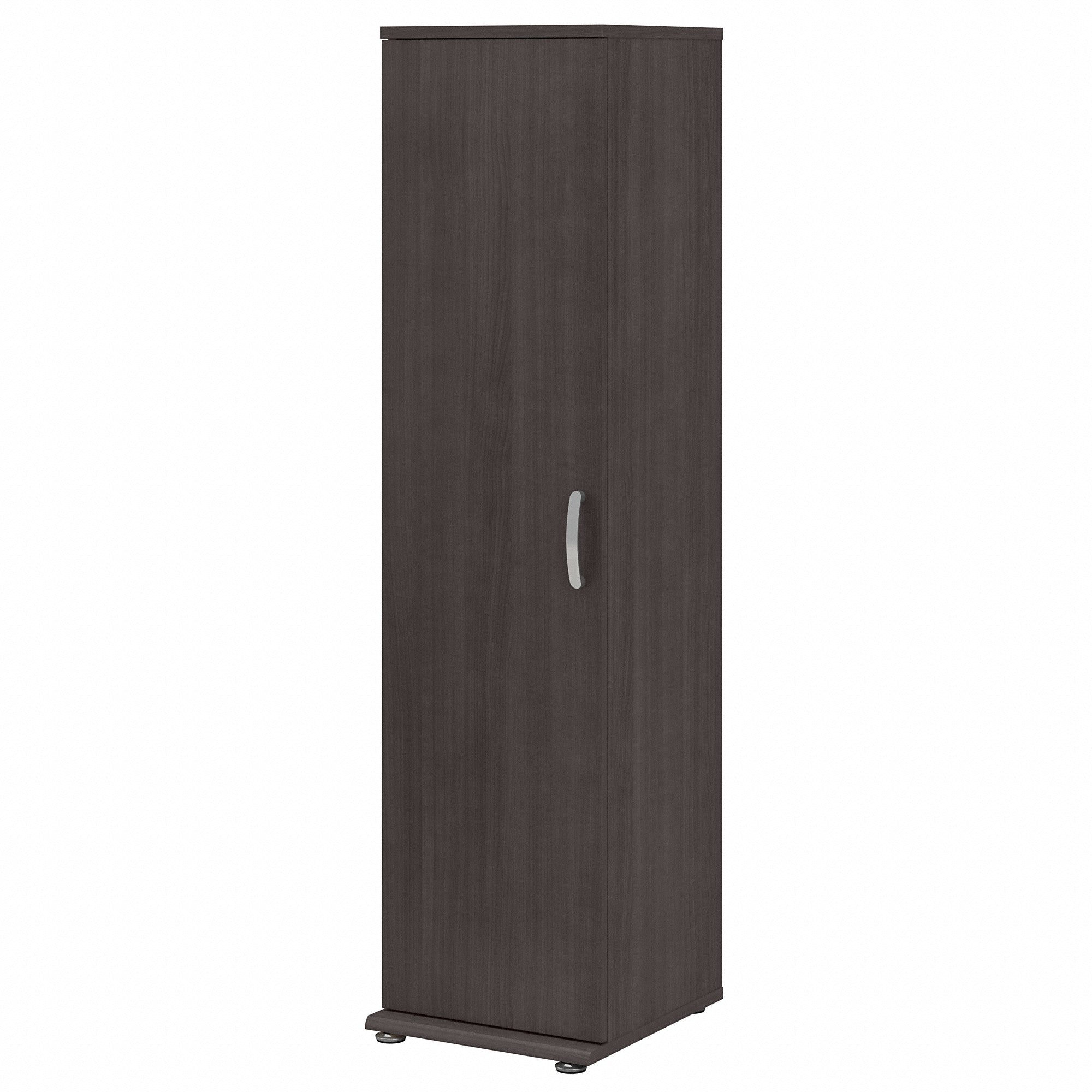 Bush Business Furniture Universal Tall Narrow Storage Cabinet with Door and Shelves | Storm Gray/Storm Gray