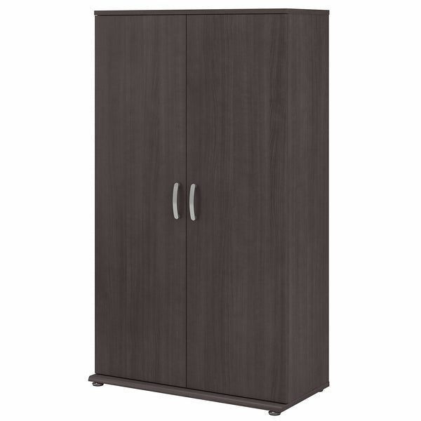 Bush Business Furniture Universal Tall Storage Cabinet with Doors and Shelves | Storm Gray/Storm Gray