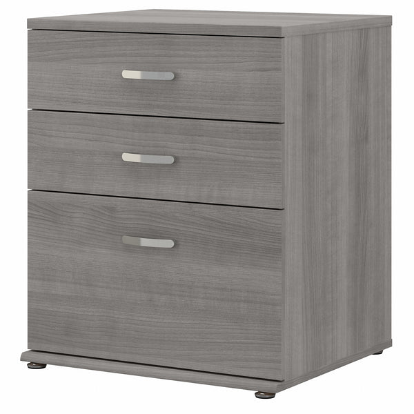 Bush Business Furniture Universal Floor Storage Cabinet with Drawers | Platinum Gray/Platinum Gray