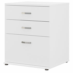 Bush Business Furniture Universal Floor Storage Cabinet with Drawers | White/White