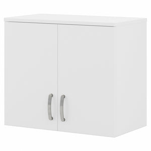 Bush Business Furniture Universal Wall Cabinet with Doors and Shelves | White/White