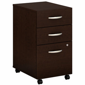 Bush Business Furniture Series C 3 Drawer Mobile File Cabinet - Assembled | Mocha Cherry