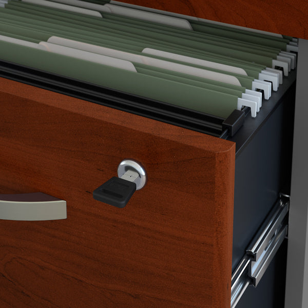 Bush Business Furniture Series C 2 Drawer Mobile File Cabinet - Assembled | Hansen Cherry/Graphite Gray