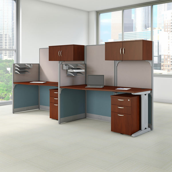Bush Business Furniture Office in an Hour 65W x 33D Cubicle Workstation | Hansen Cherry