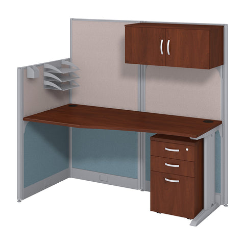 Bush Business Furniture Office in an Hour 65W x 33D Cubicle Workstation with Storage | Hansen Cherry