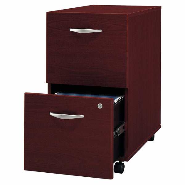 Bush Business Furniture Series C 2 Drawer Mobile File Cabinet - Assembled | Mahogany
