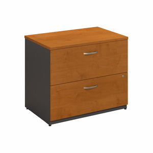 Bush Business Furniture Series C Lateral File Cabinet | Natural Cherry/Graphite Gray