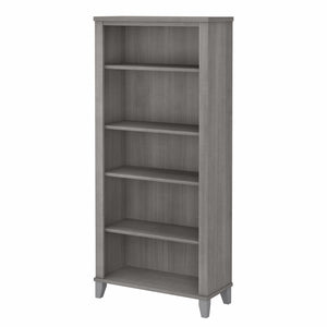 Bush Furniture Somerset Tall 5 Shelf Bookcase | Platinum Gray