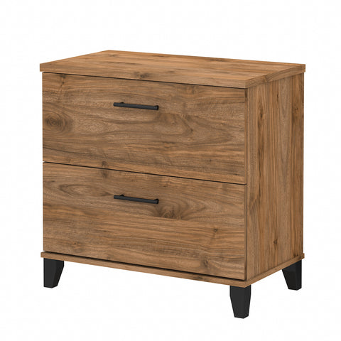 Bush Furniture Somerset 2 Drawer Lateral File Cabinet | Fresh Walnut