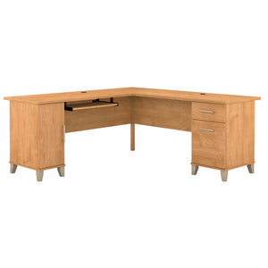 Bush Furniture Somerset 72W L Shaped Desk with Storage | Maple Cross