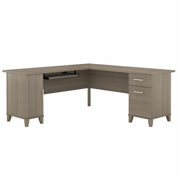 Bush Furniture Somerset 72W L Shaped Desk with Storage | Ash Gray