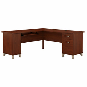 Bush Furniture Somerset 72W L Shaped Desk with Storage | Hansen Cherry