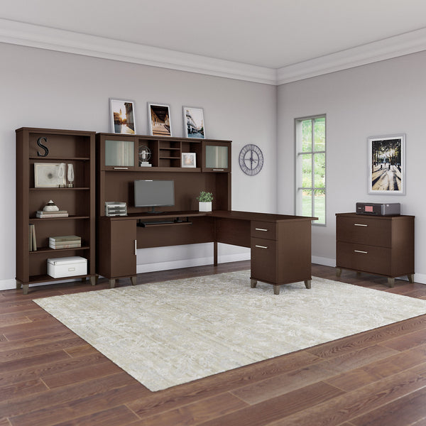 Bush Furniture Somerset 2 Drawer Lateral File Cabinet | Mocha Cherry