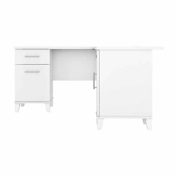 Bush Furniture Somerset 60W L Shaped Desk with Storage | White