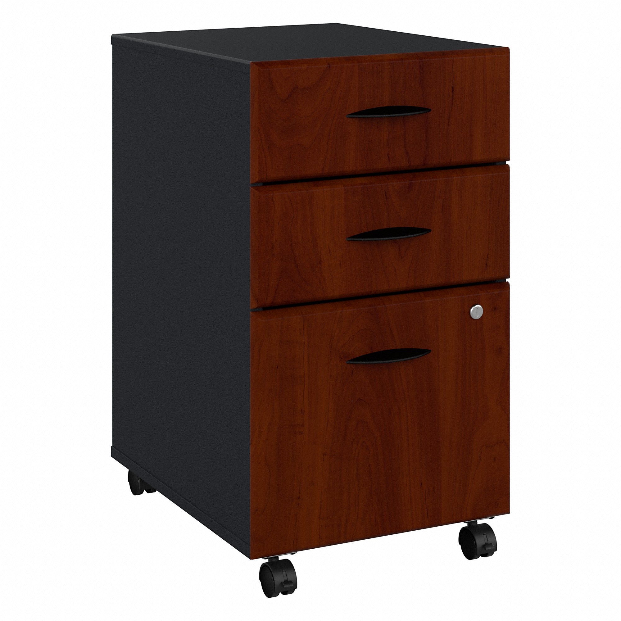 Bush Business Furniture Series A 3 Drawer Mobile File Cabinet | Hansen Cherry/Galaxy